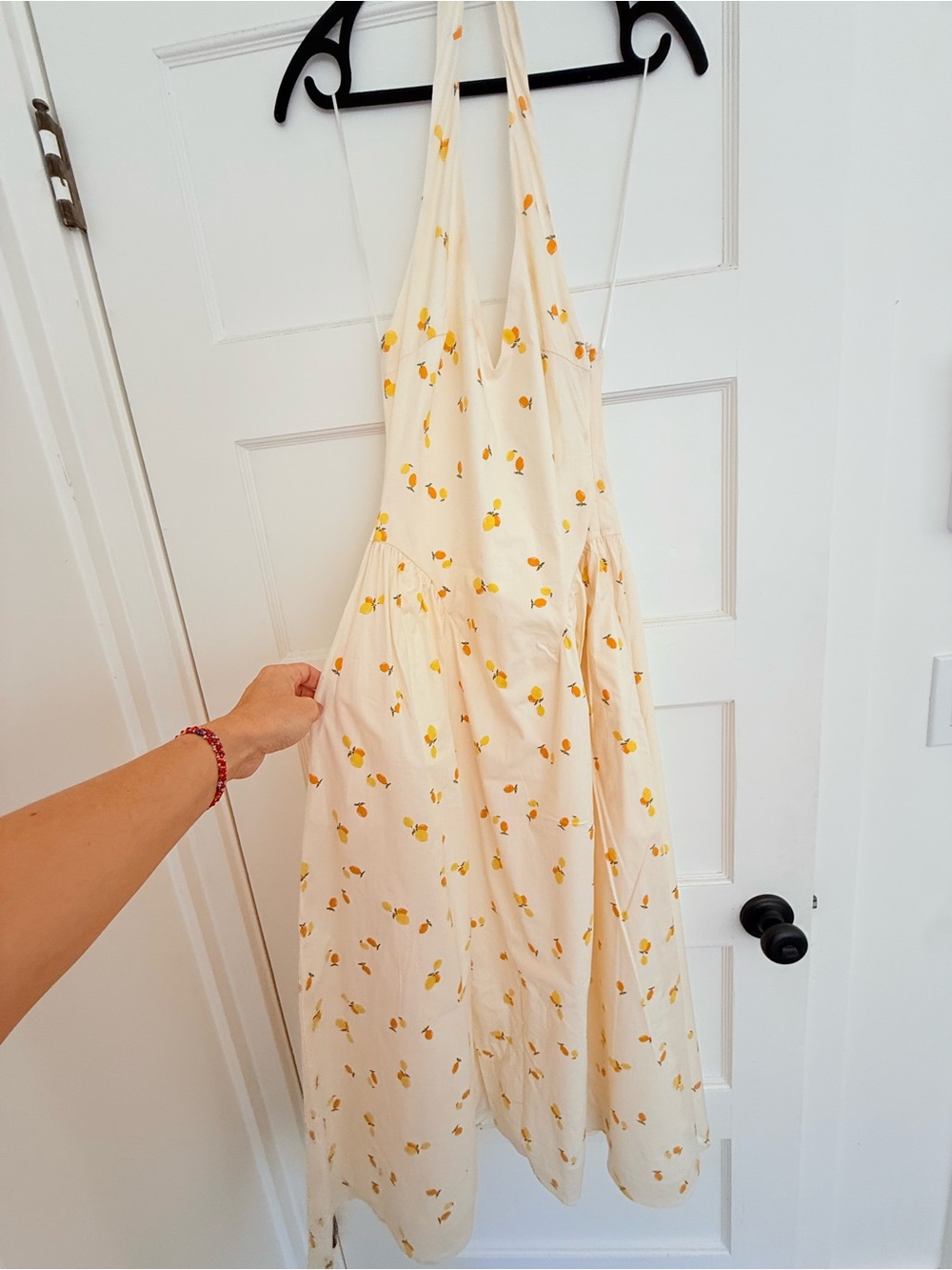 Zara Lemon Print Halter Maxi Dress – Size XS